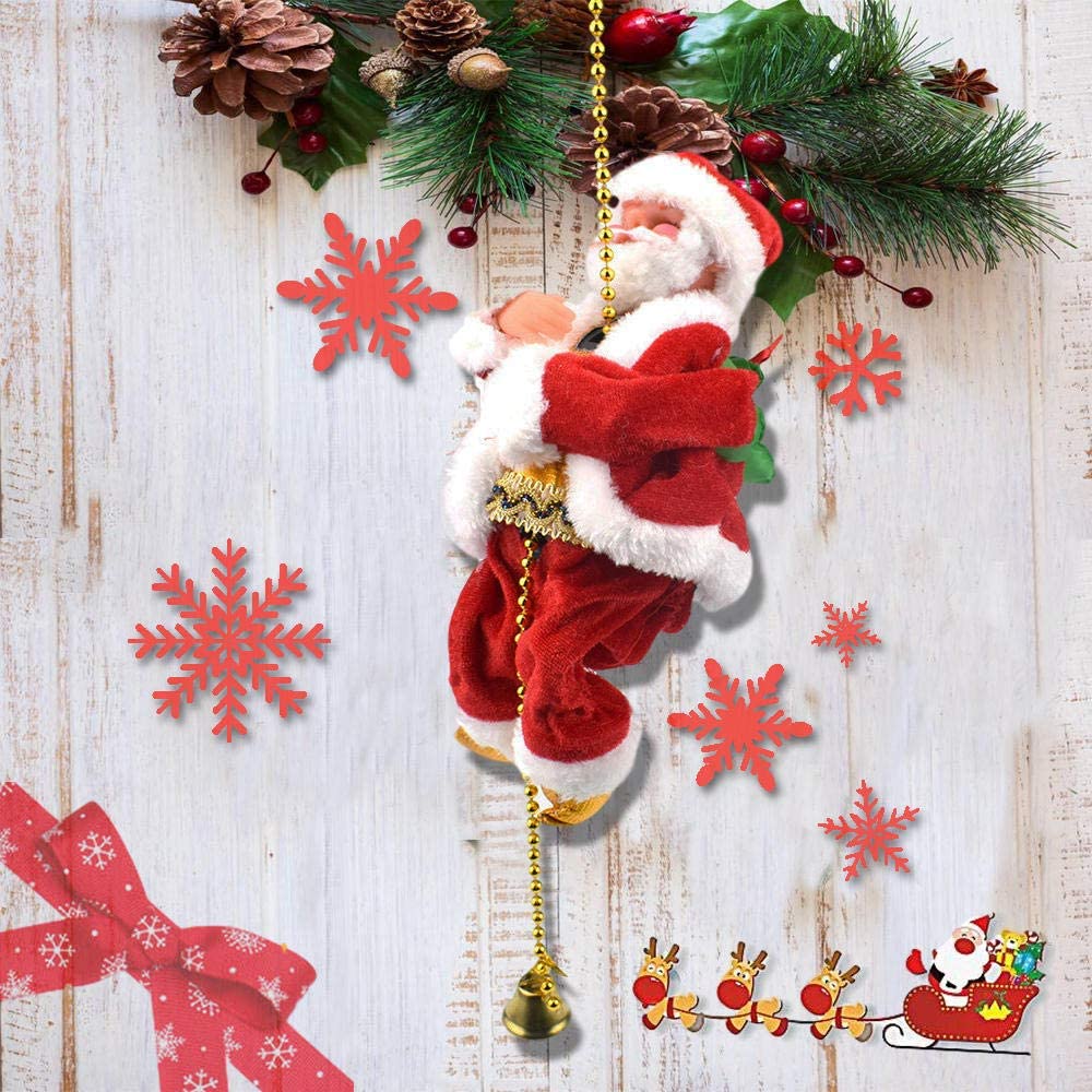 (🎉 Promozione di Natale Anticipata - 50% DI SCONTO 🎄) Babbo Natale Musicale con Corda Arrampicante