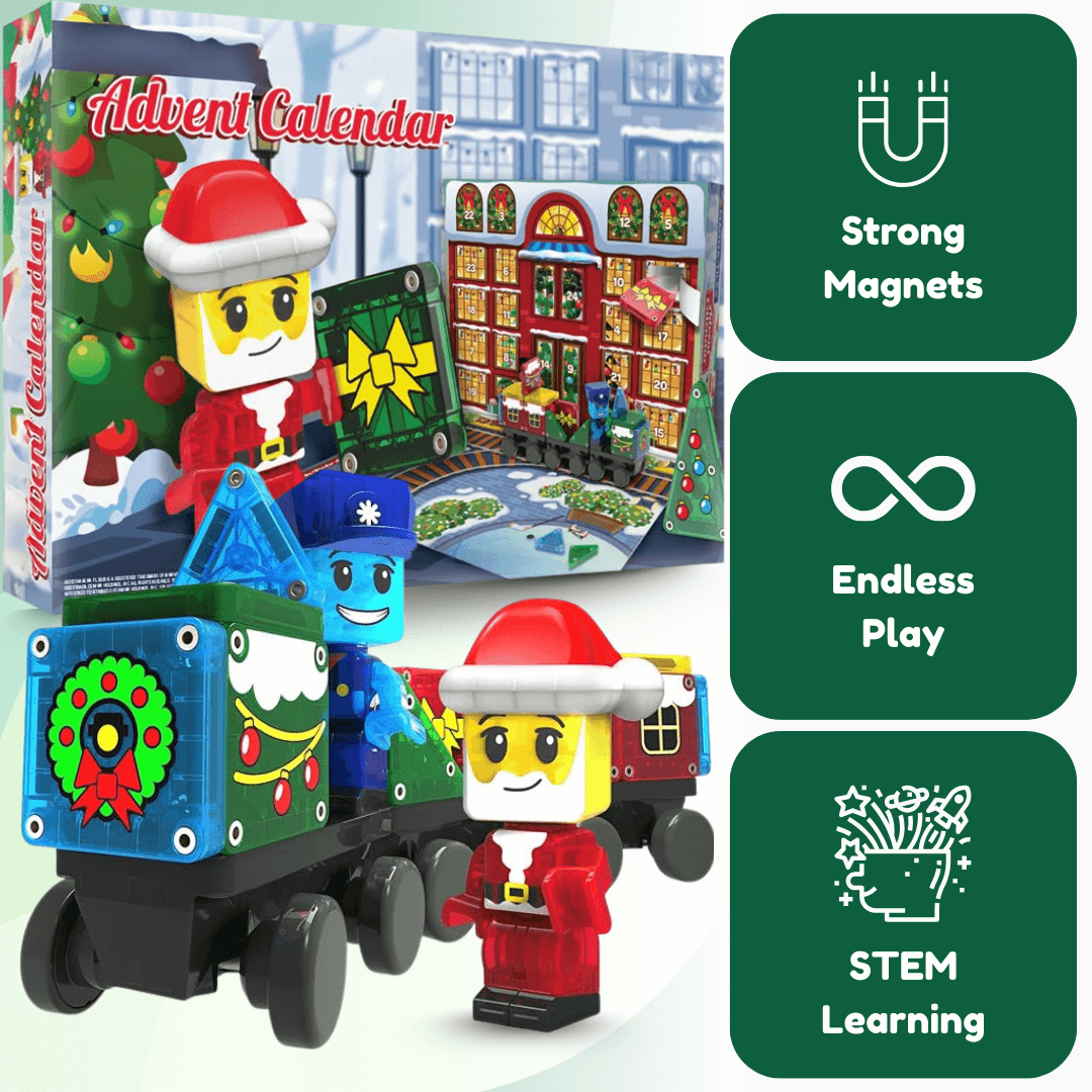 🎄 Calendario dell’Avvento con tessere magnetiche da costruzione