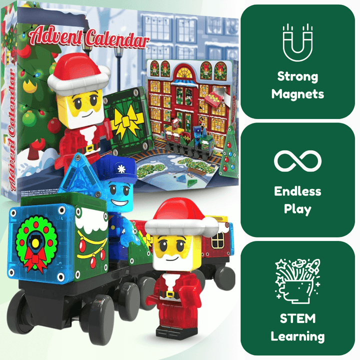 🎄 Calendario dell’Avvento con tessere magnetiche da costruzione