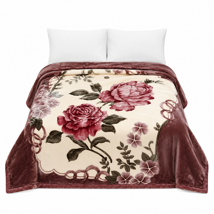 Plaid Douillet à Fleurs Roses – Confort & Style
