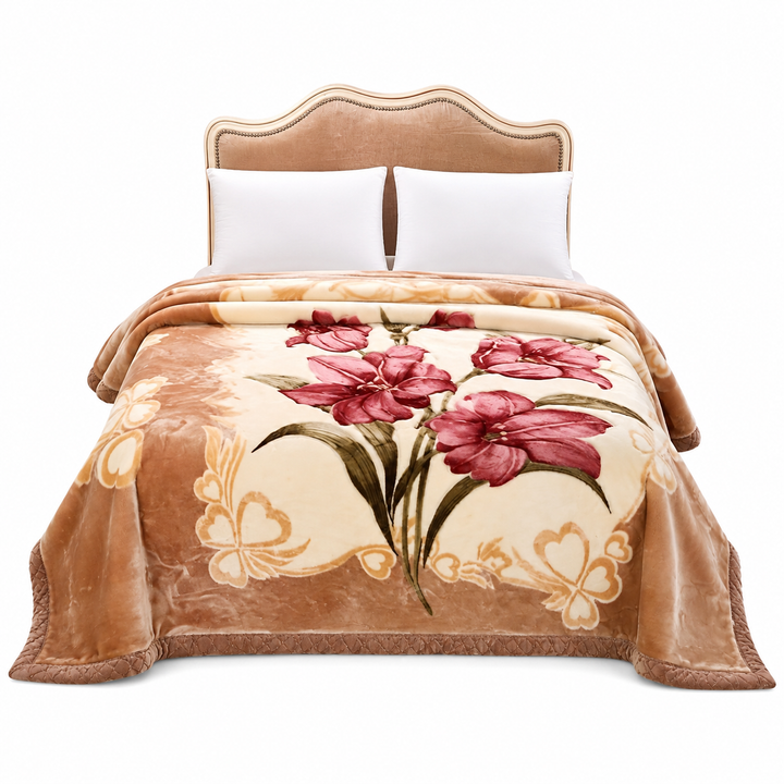 Plaid Douillet à Fleurs Roses – Confort & Style