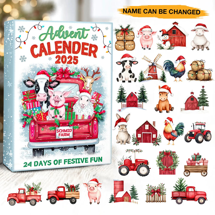 Calendario dell’Avvento Fattoria Divertente Personalizzato