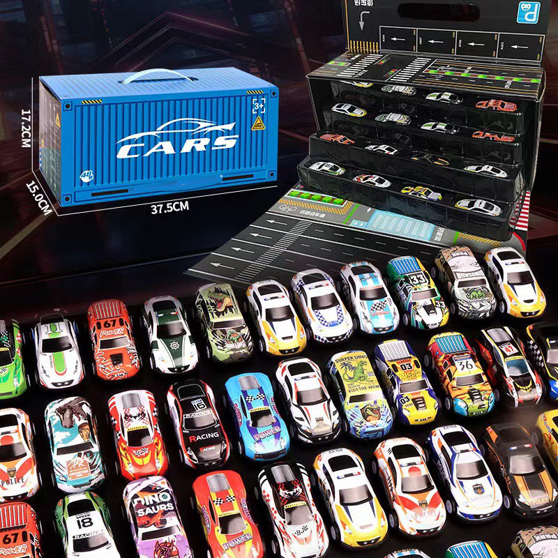 🎅 Saldi di Natale -50% 🎁 48 mini auto da corsa con garage integrato!