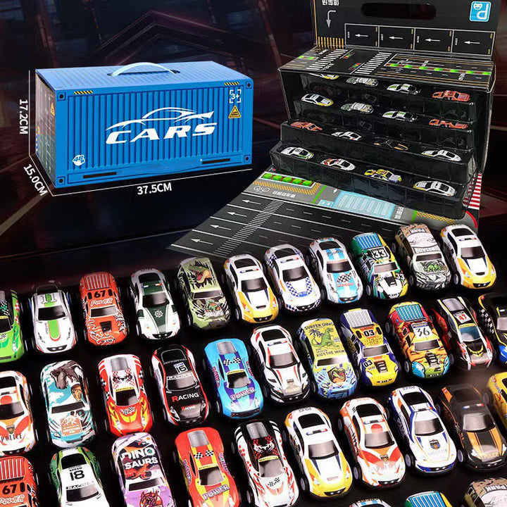 🎅 Saldi di Natale -50% 🎁 48 mini auto da corsa con garage integrato!