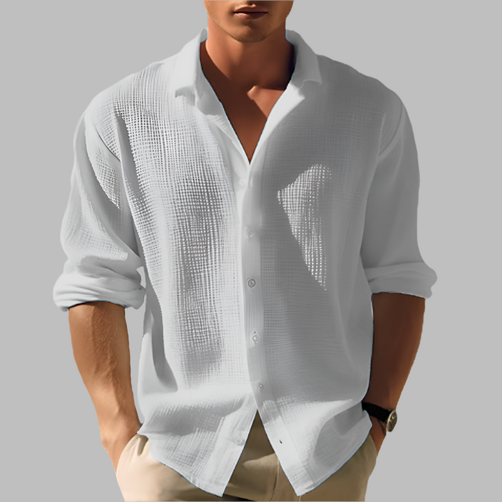 Chemise décontractée texturée et respirante pour homme