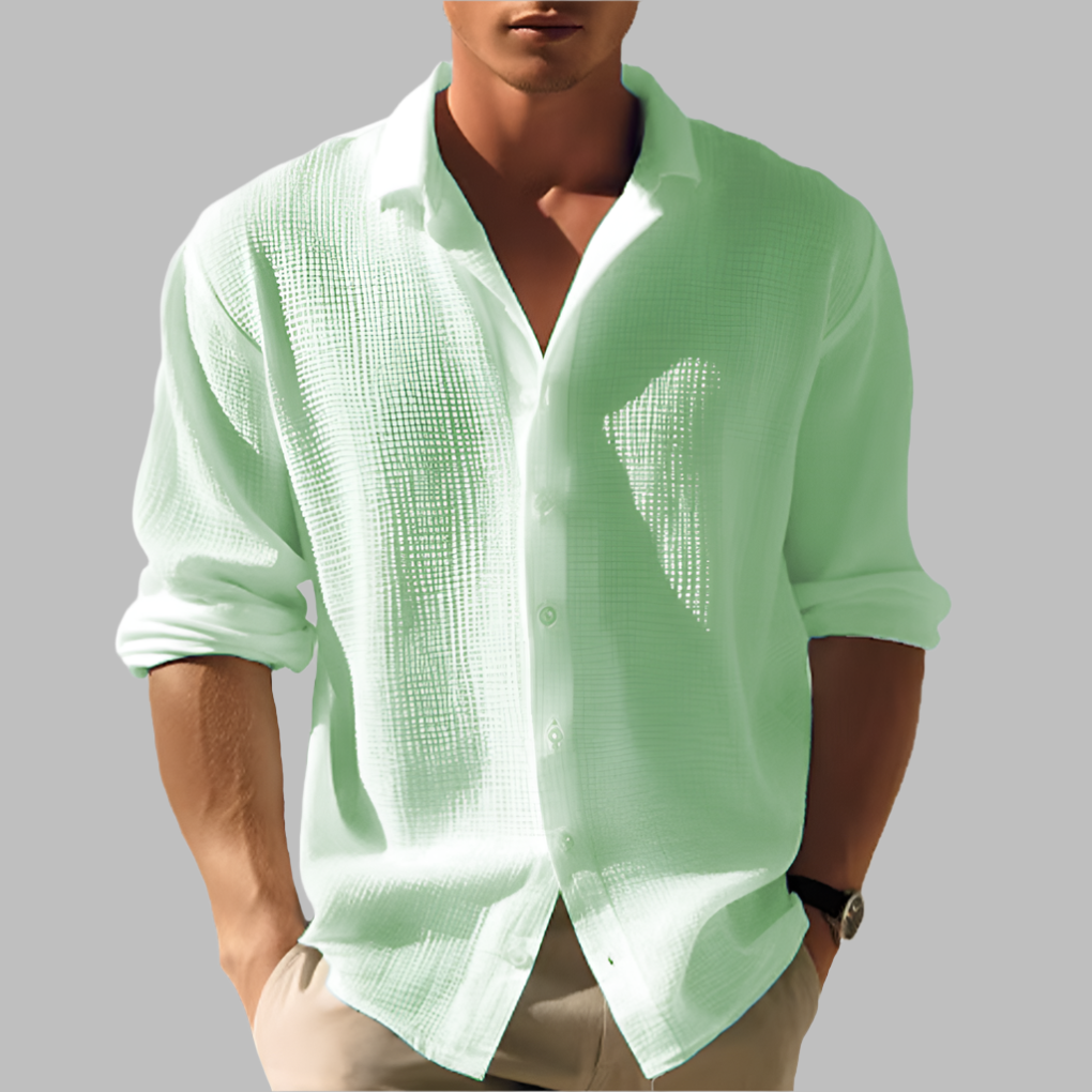 Chemise décontractée texturée et respirante pour homme
