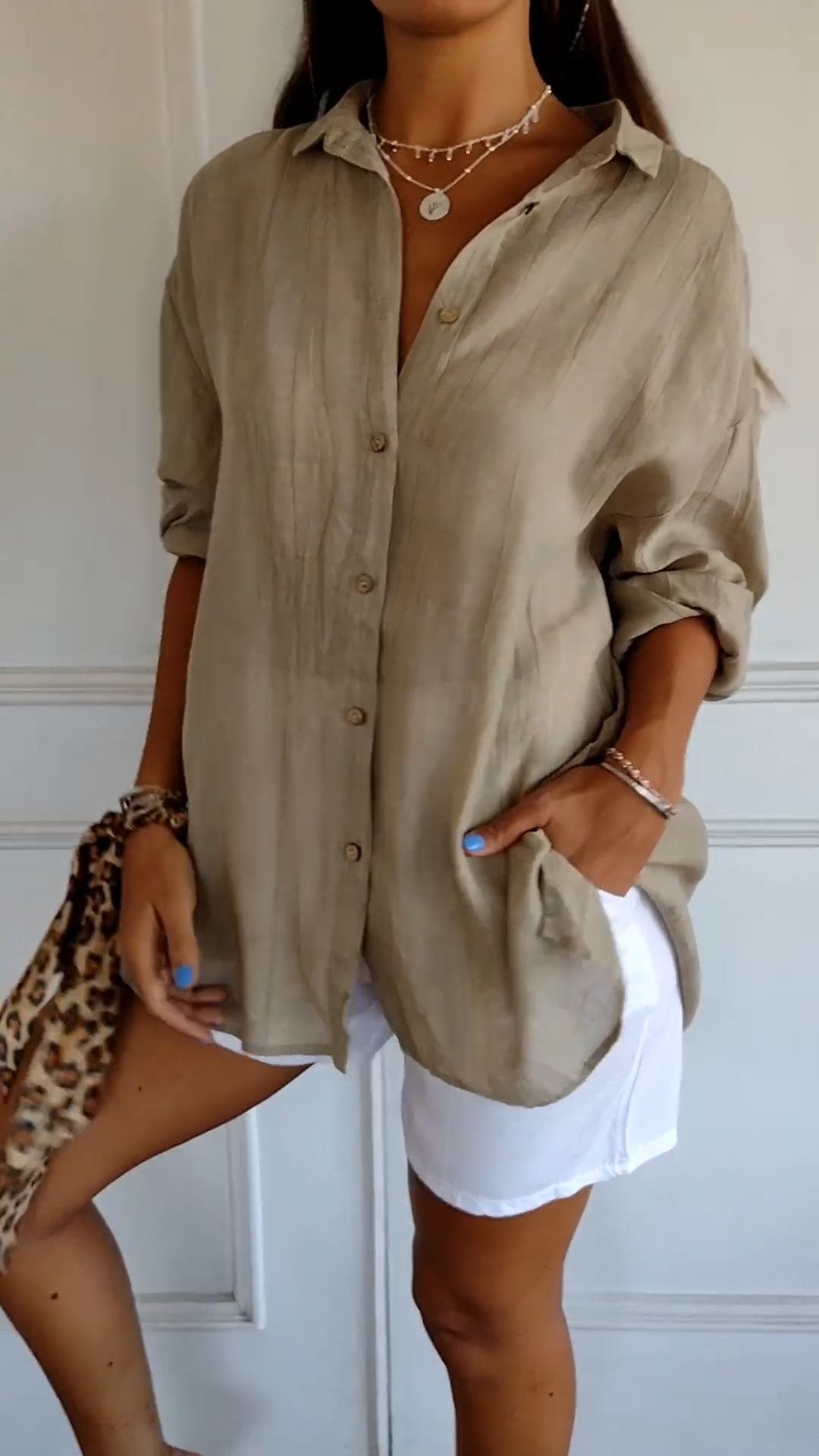 Camille | Chemise boutonnée texturée à coupe décontractée pour femme