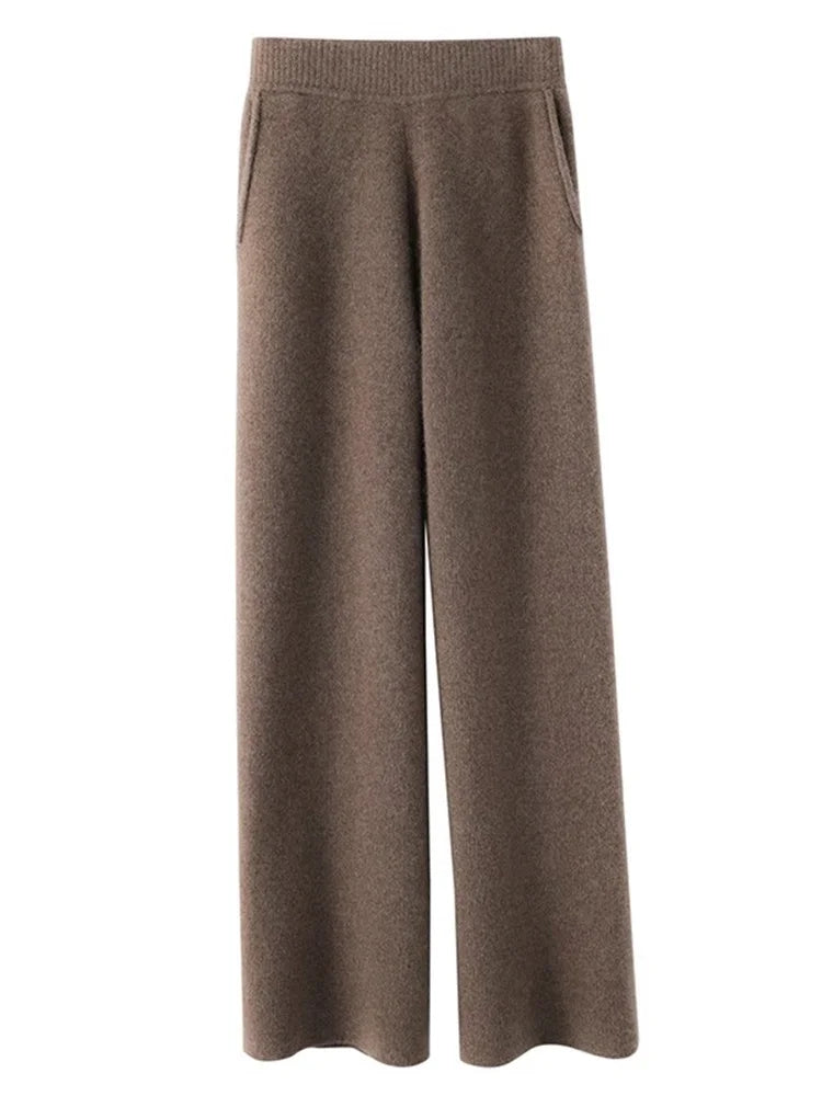 Pantalon d'intérieur en cachemire taille haute pour femme