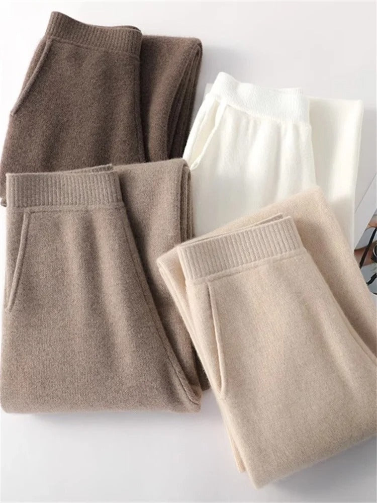 Pantalon d'intérieur en cachemire taille haute pour femme
