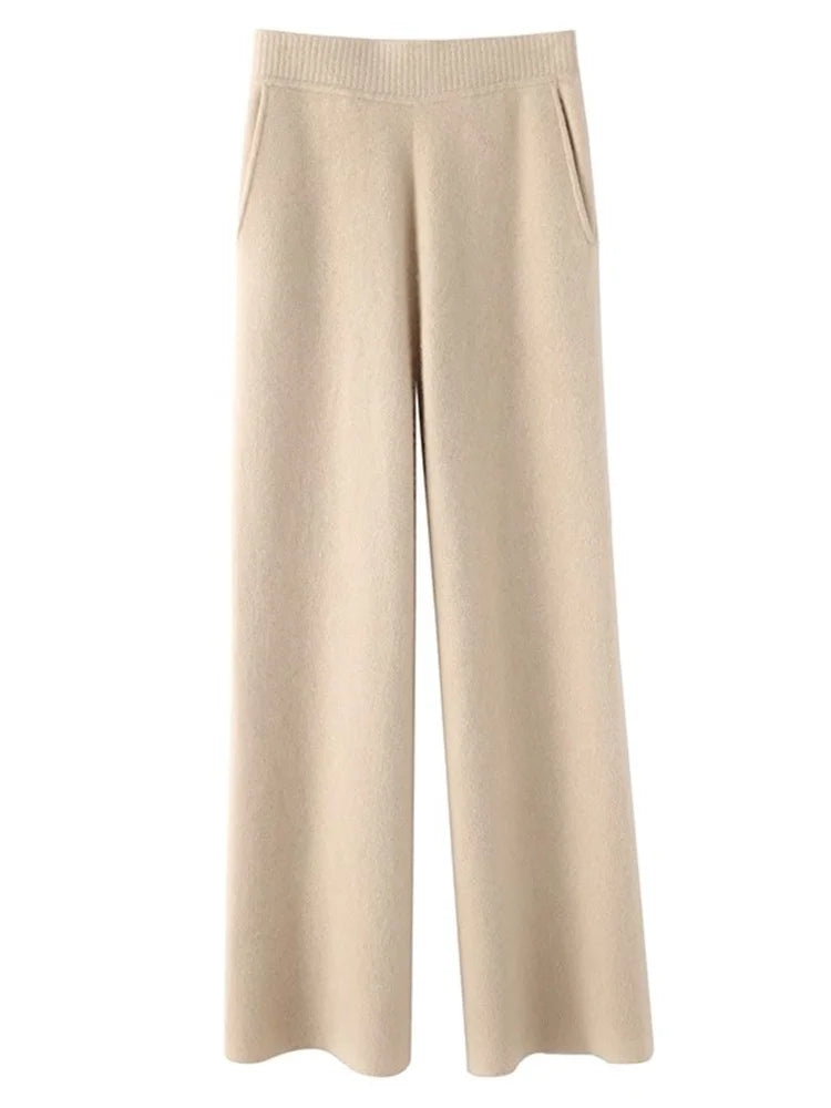Pantalon d'intérieur en cachemire taille haute pour femme