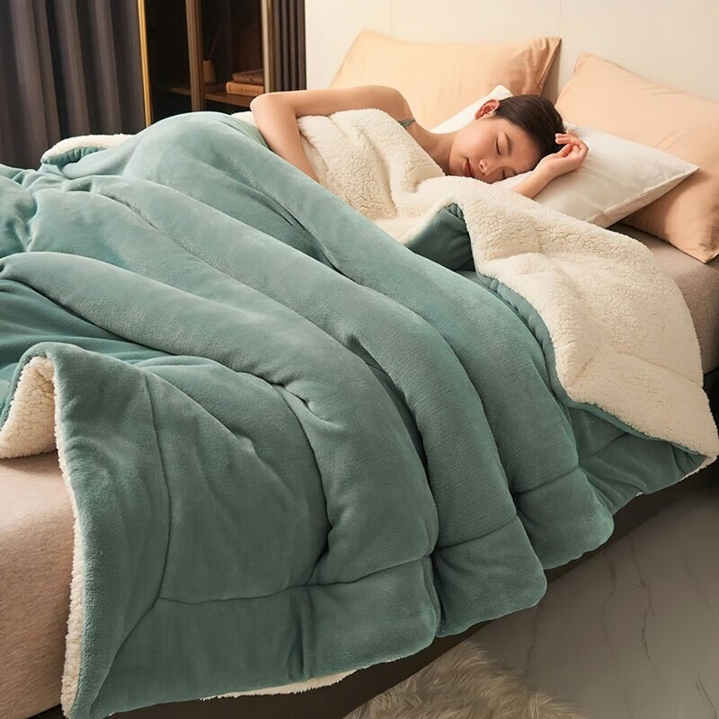 Plaid Tricoté en Microfibre – Doux, Moderne & Polyvalent