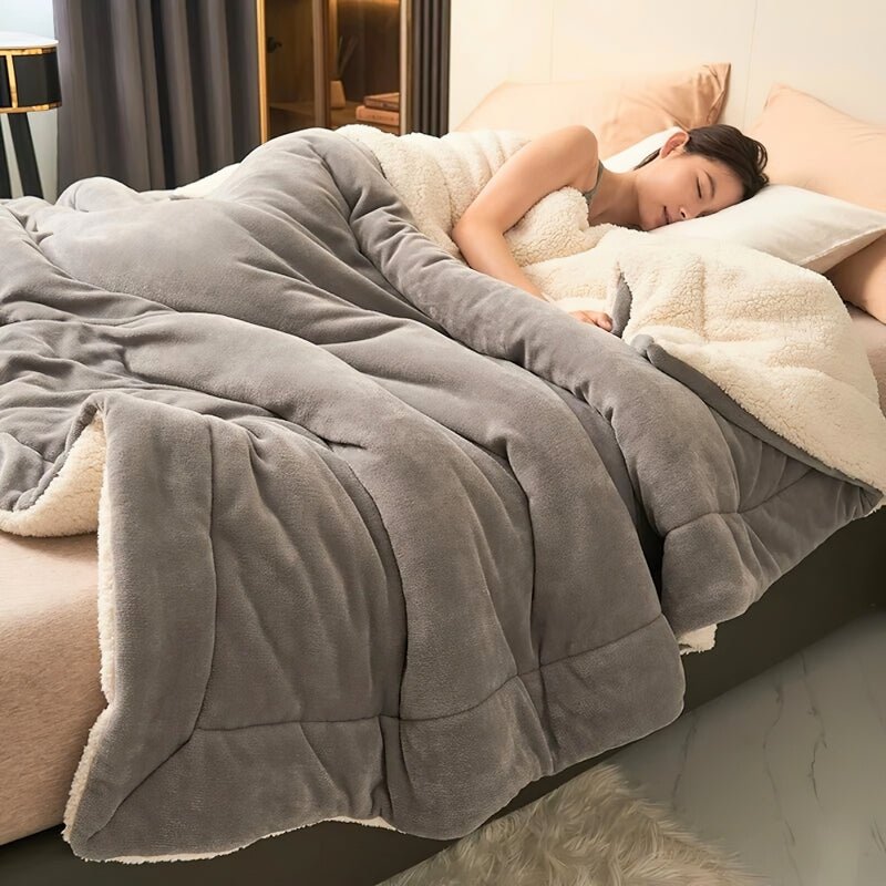 Plaid Tricoté en Microfibre – Doux, Moderne & Polyvalent