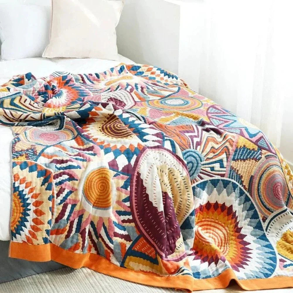 Couverture Nordique en Coton – Élégance & Confort
