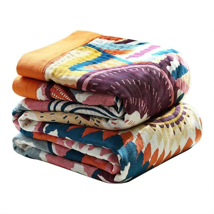 Couverture Nordique en Coton – Élégance & Confort